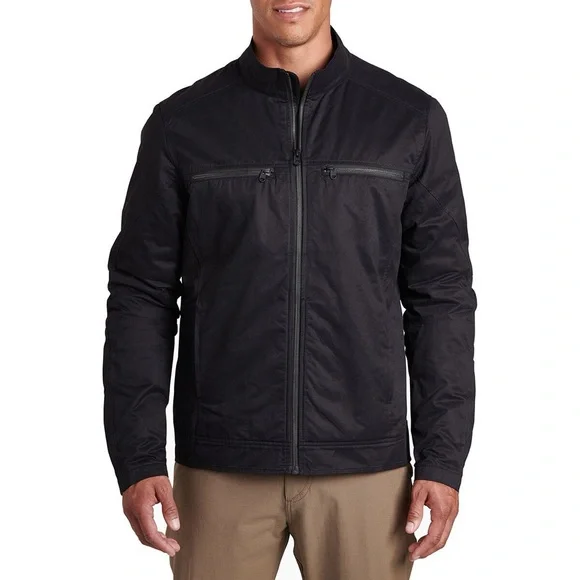 Kuhl Kafe Racer Black Waxed Jacket Mens Small - Picture 1 of 9
